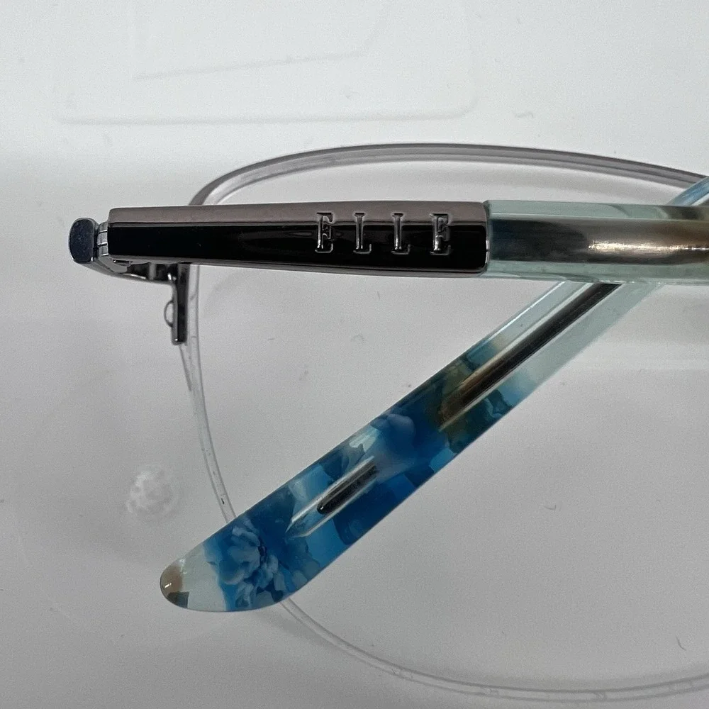 Elle Eyeglasses, Frames Only, EL 13472 BR, 52-17-135, Metal/Plastic, Copper/Blue